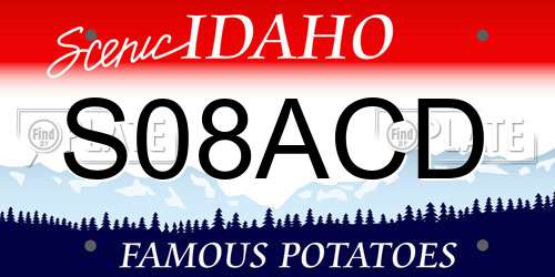 S08ACD Idaho License Plate