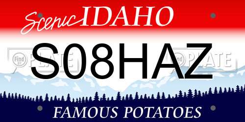 S08HAZ Idaho License Plate