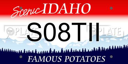 S08TII Idaho License Plate