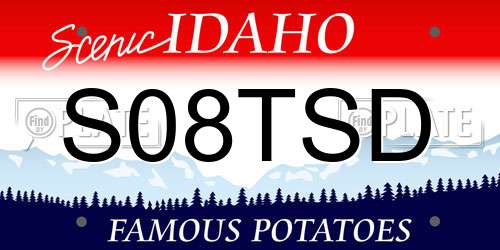 S08TSD Idaho License Plate