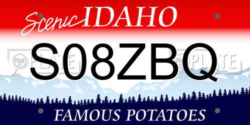 S08ZBQ Idaho License Plate