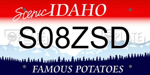 S08ZSD Idaho License Plate