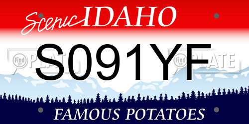 S091YF Idaho License Plate