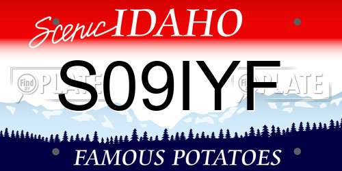 S09IYF Idaho License Plate