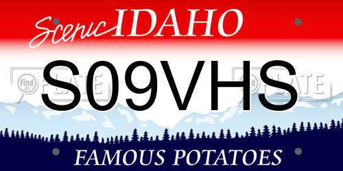 S09VHS Idaho License Plate