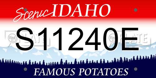 S11240E Idaho License Plate