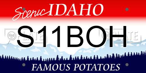 S11BOH Idaho License Plate