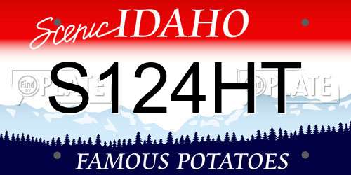 S124HT Idaho License Plate