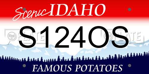S124OS Idaho License Plate