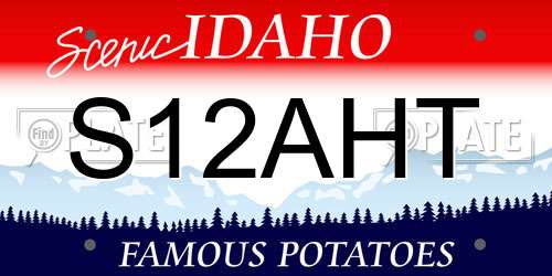 S12AHT Idaho License Plate