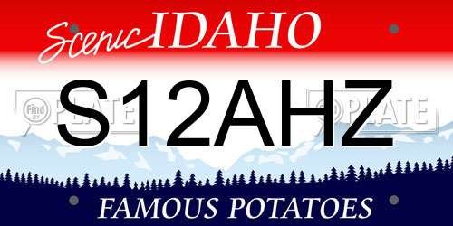 S12AHZ Idaho License Plate