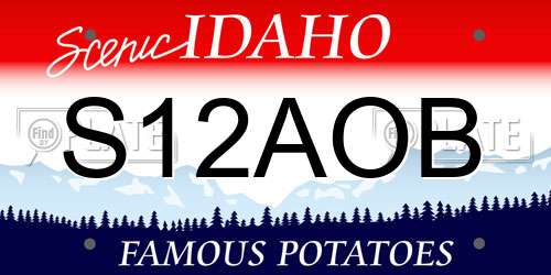 S12AOB Idaho License Plate