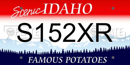 S152XR Idaho License Plate