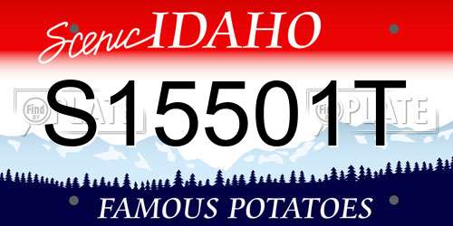 S15501T Idaho License Plate