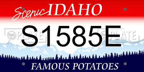 S1585E Idaho License Plate