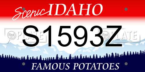 S1593Z Idaho License Plate