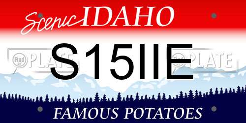 S15IIE Idaho License Plate