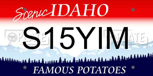S15YIM Idaho License Plate