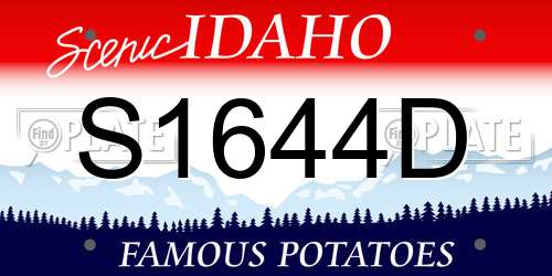 S1644D Idaho License Plate