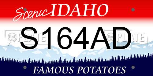 S164AD Idaho License Plate