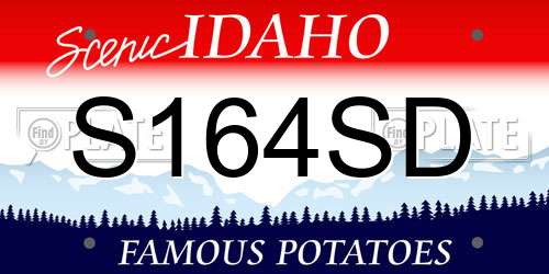 S164SD Idaho License Plate