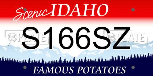 S166SZ Idaho License Plate