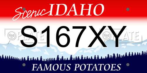 S167XY Idaho License Plate