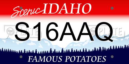 S16AAQ Idaho License Plate