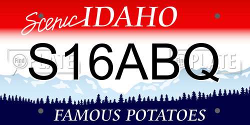 S16ABQ Idaho License Plate