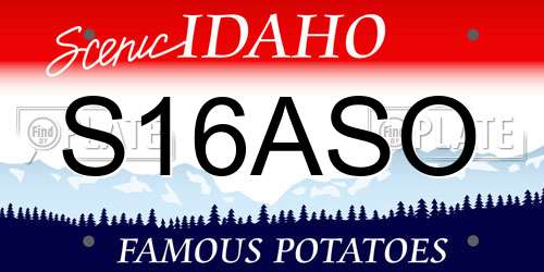 S16ASO Idaho License Plate