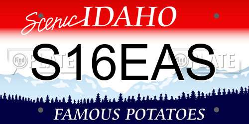 S16EAS Idaho License Plate