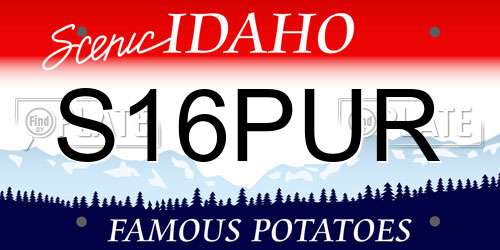 S16PUR Idaho License Plate