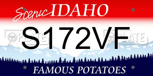 S172VF Idaho License Plate