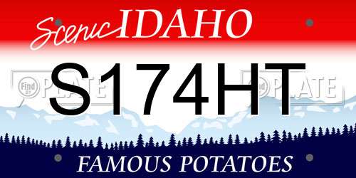 S174HT Idaho License Plate