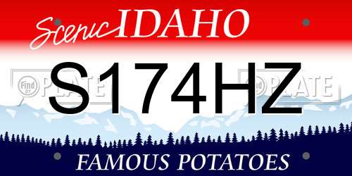 S174HZ Idaho License Plate