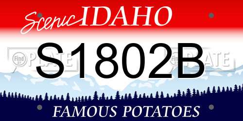 S1802B Idaho License Plate