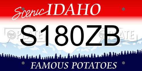 S180ZB Idaho License Plate