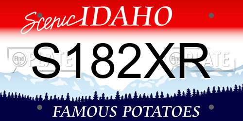 S182XR Idaho License Plate