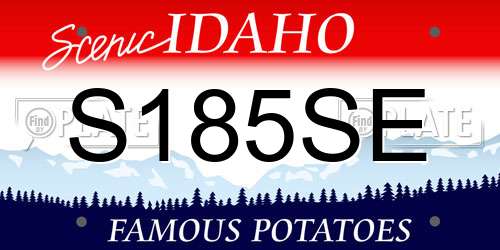 S185SE Idaho License Plate