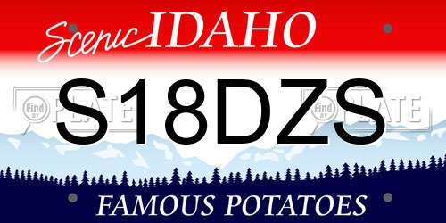 S18DZS Idaho License Plate