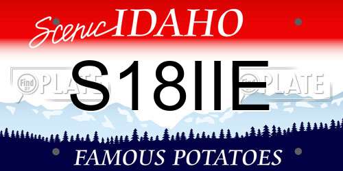 S18IIE Idaho License Plate