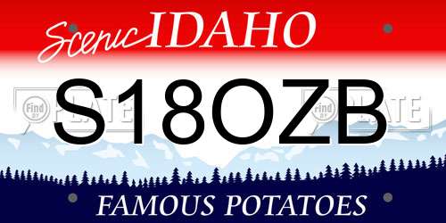 S18OZB Idaho License Plate
