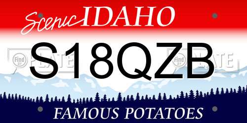 S18QZB Idaho License Plate