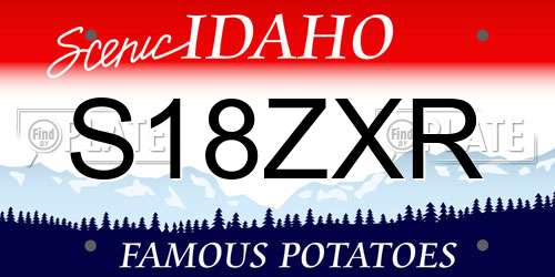 S18ZXR Idaho License Plate