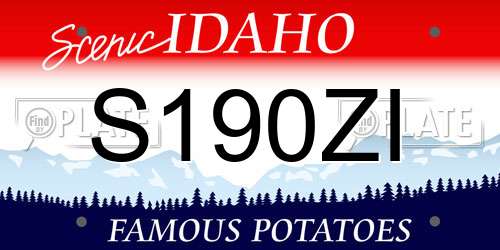 S190ZI Idaho License Plate