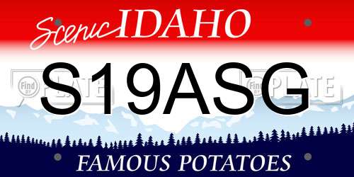 S19ASG Idaho License Plate