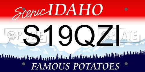 S19QZI Idaho License Plate
