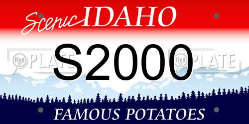 S2000 Idaho License Plate