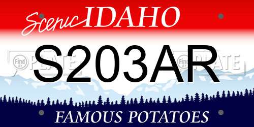 S203AR Idaho License Plate