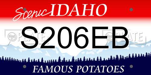 S206EB Idaho License Plate